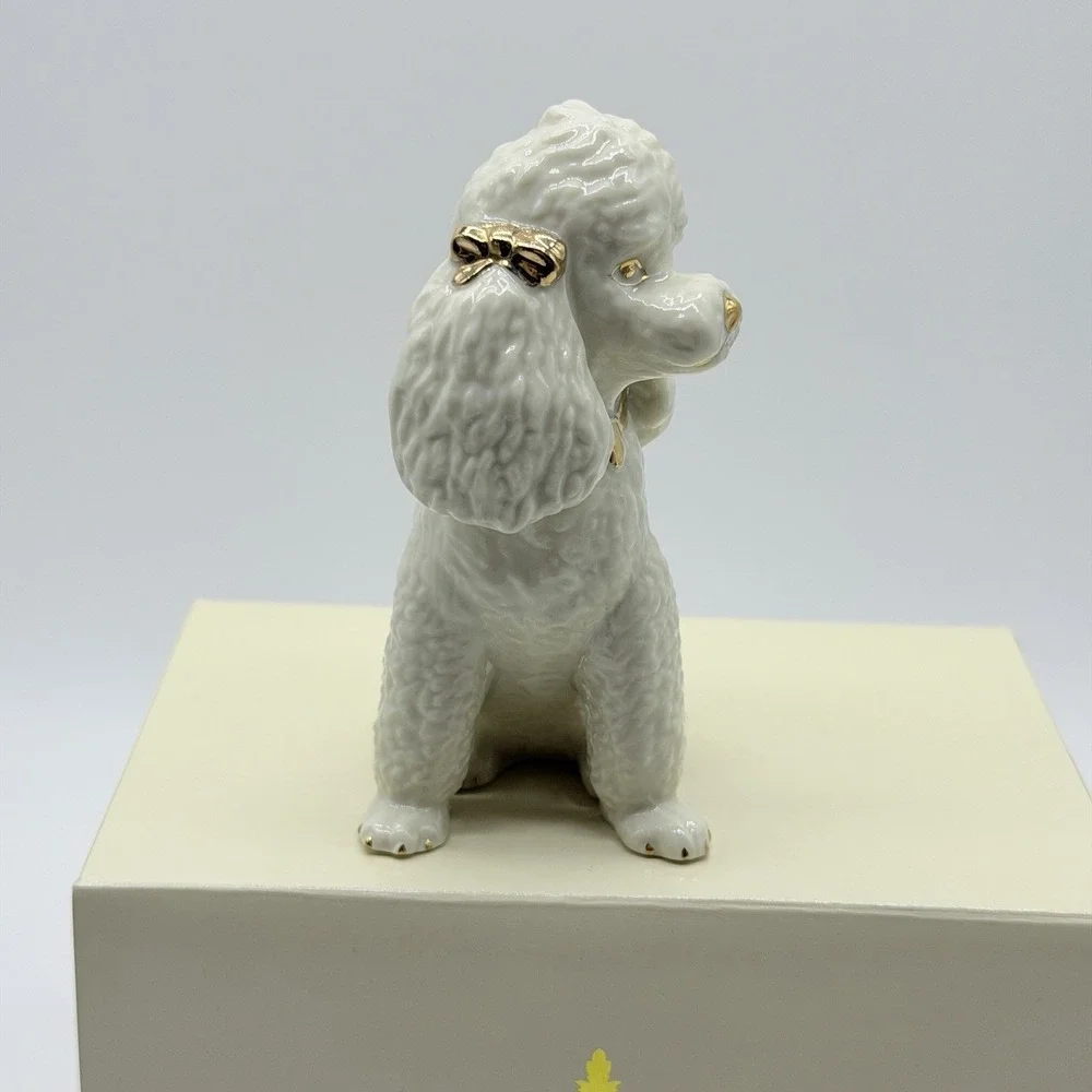 Lenox Year of Puppies Classic Poodle Figurine Ivory Gold Vintage 4